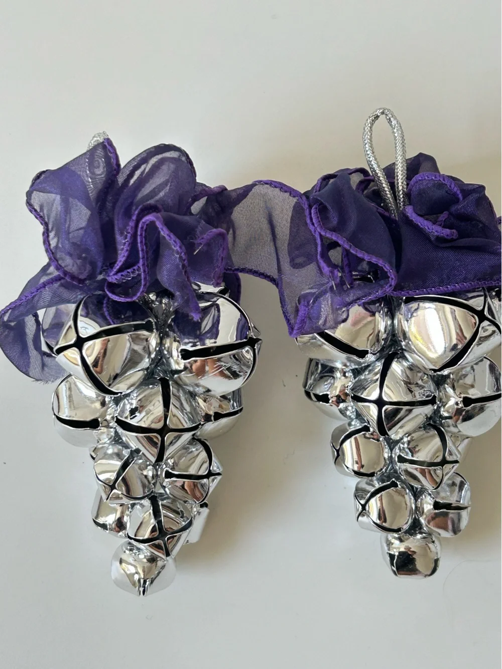 Pottery Barn Silver Jingle Bell Garland and Door Hanger